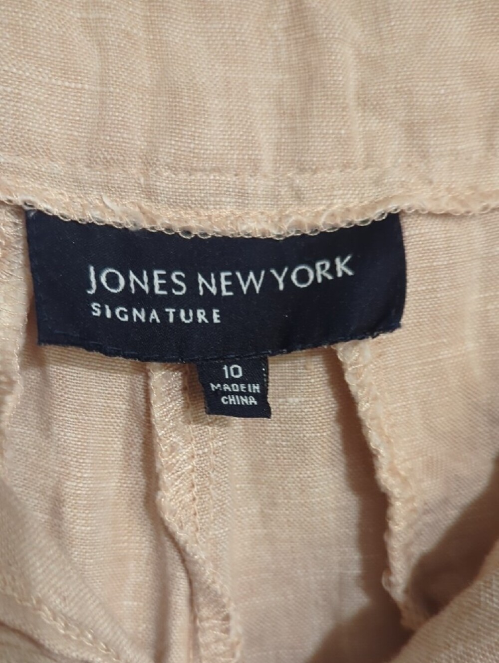 Jones New York Light Tan Linen Bermuda Shorts - Picture 2 of 4